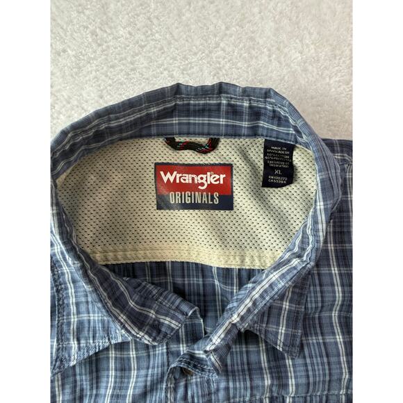 Wrangler Originals Short Sleeve Shirt Size XL Plaid Zip Pocket Fly Fishing Top - Picture 6 of 9